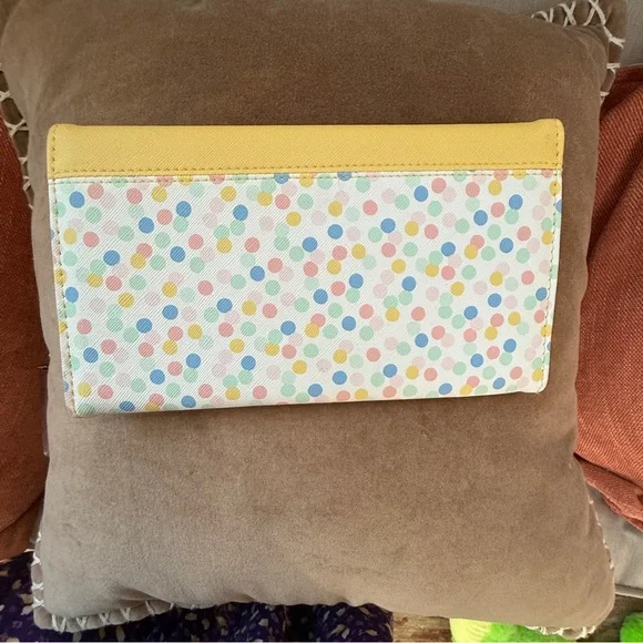 Yellow and Multicolor Polka Dot Women's Clutch! NWOT! - Picture 5 of 5